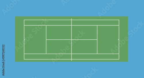 Tennis court with green surface.