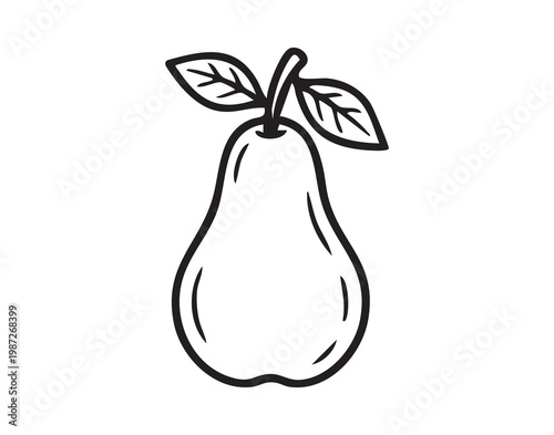 Pear with branches and green leaves. Fallen pear featuring leafy branches and sturdy stem for presentation. Mature pear accompanied by lush green leaves and supporting branch for showcasing