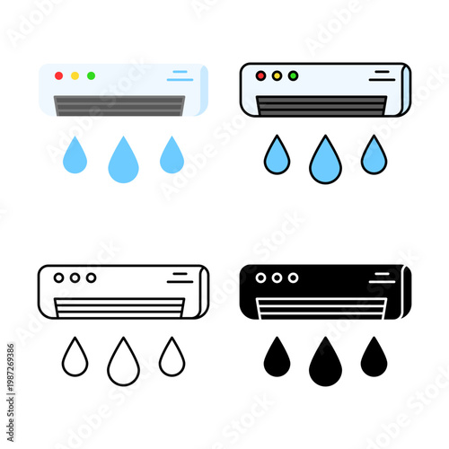 Air Conditioner Dehumidifier Mode Vector Icon