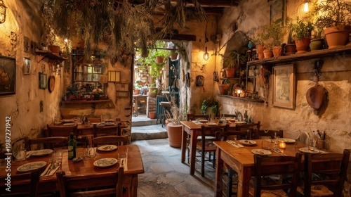 Colección de cocina mediterránea con pulpo a la brasa, hummus, ensalada griega, aceite de oliva, mariscos y taberna rústica, en escenas gastronómicas fotorrealistas generadas por IA.