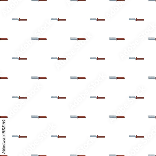 Chisel tools with brown handles forming a repeating seamless pattern on a white background
