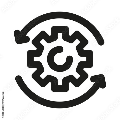 Process automation icon. Modern automation clean isolated line icon for workflow systems, ideal for task automation, settings update and digital process optimization.
