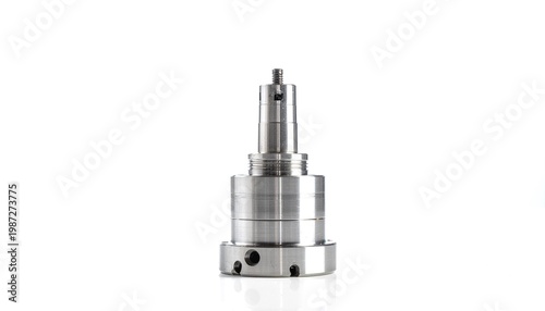 Obraz na płótnie CNC Tool Holder Precision Component Isolated on White Background