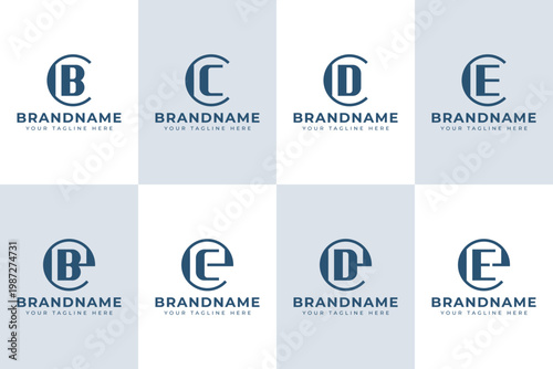 Letters CB CC CD CE EB EC ED EE Logo Set Monogram