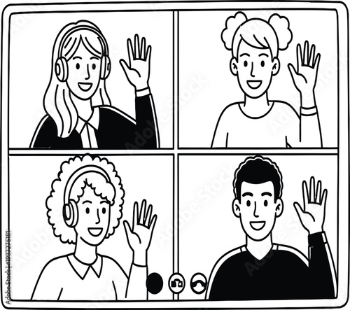 Vector illustration of a fashionable woman with hair rollers in a cartoon beauty design style