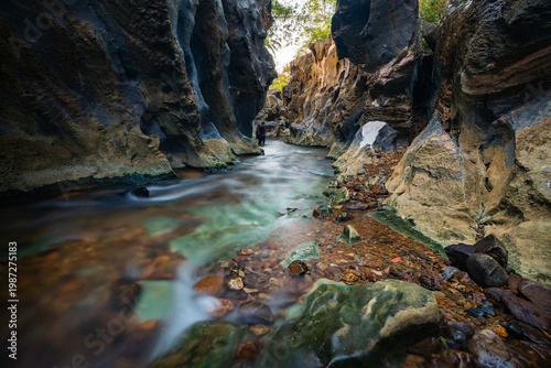 Long exposure view of Klong Hin Dum, in Khao Khai, Sawi District, Chumphon Province, Southern Thailand.