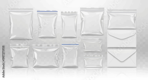 Set of empty resealable plastic bags