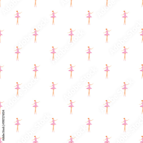 Ballerina figures in pink tutus creating a rhythmic dance pattern
