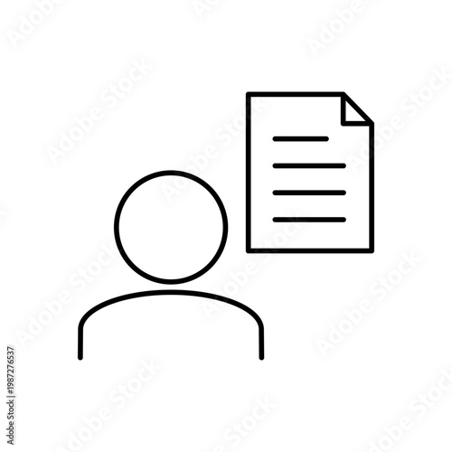 人と資料のマークを用いて、検討や計画を表現したアイコン