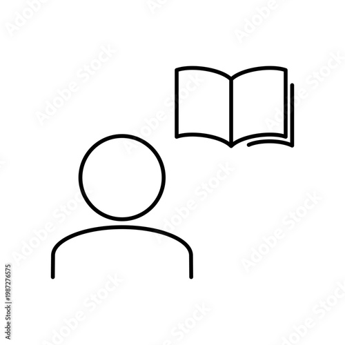 人と本のマークを用いて、学習を表現したアイコン
