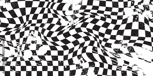 Checkered flag wave on white background design for sport race championship vector illustration.