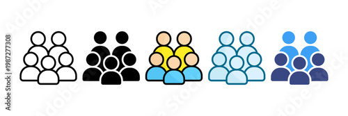 Crowd Icon Set Multiple Style Collection