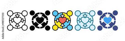 Relationship Icon Set Multiple Style Collection