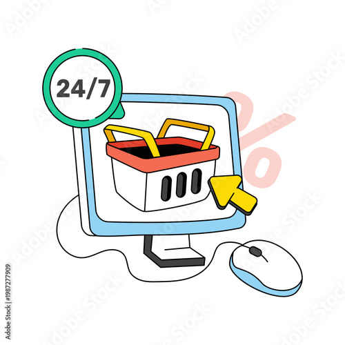 Modern design icon of online grocery 