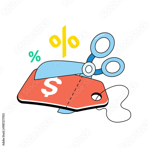 An icon design of cut price 