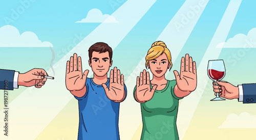 Man refusing cigarette