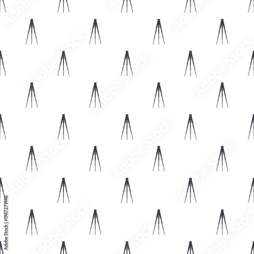 Seamless pattern with a repeating tripod icon on a white background