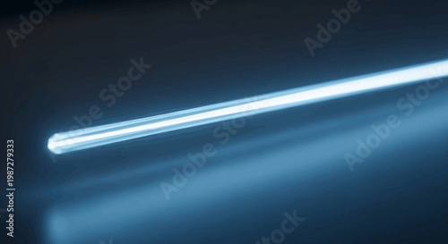Glowing blue light streak on dark background