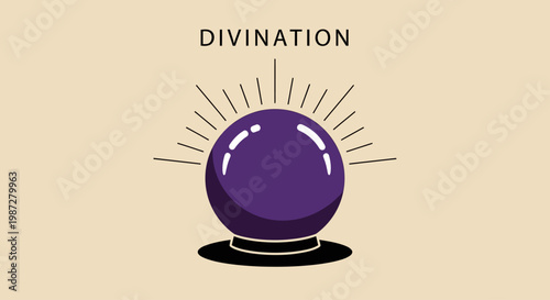 Mystical Crystal Ball for Divination and Fortune Telling - Esoteric Future Prediction Tool Illustration