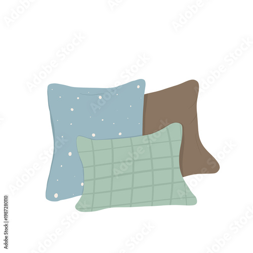 Pillow flat design sticker, soft cushion clipart for planner, journal, home decor, cozy aesthetic