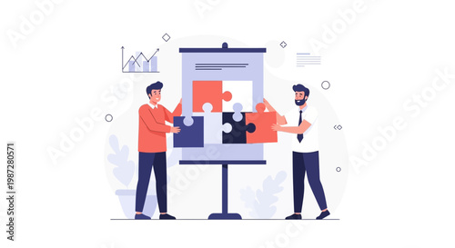 Teamwork Business Strategy Puzzle Solution Concept