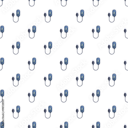 Portable chargers with lightning bolt icons creating a repeating background pattern