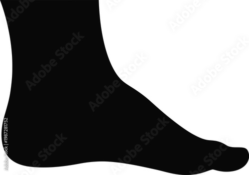 Human foot silhouette representing movement stability balance and grounded physical connection 
