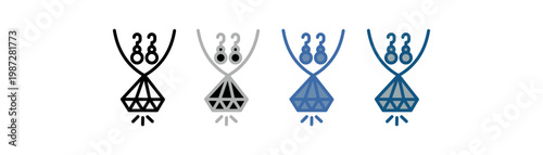 
Jewelry icon set multiple style collection with diamond and earring designs