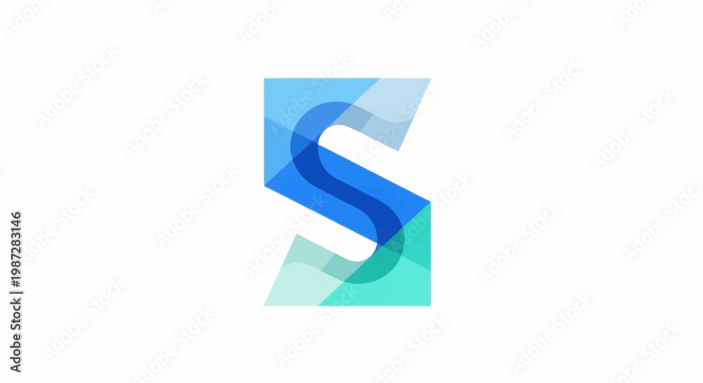 Fototapeta premium Stylized Letter S Logo Design with Overlapping Geometric Shapes.