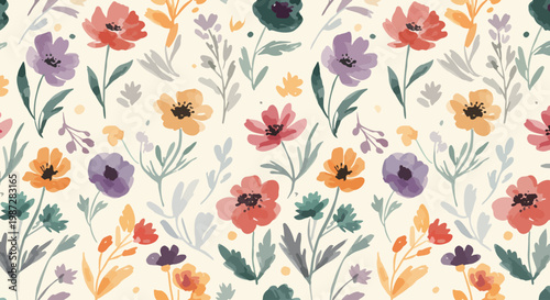 Muted floral pattern perfect for cozy and minimalist interior designs