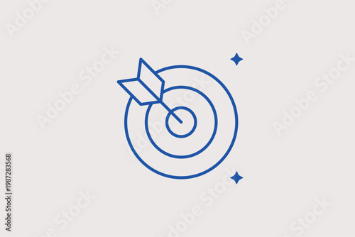 Target with a dart line icon for goal setting and marketing conversion targets. Precise Vector Illustration for business strategy presentations and advertising campaign goals.