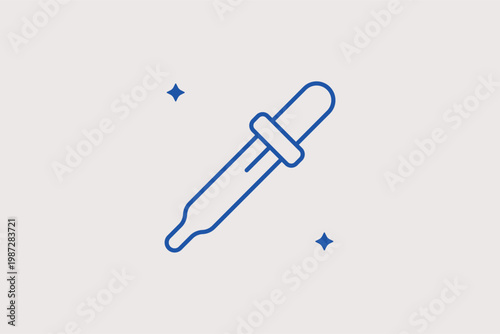 Color eye dropper line icon for graphic design software and digital color picking tools. Precise Vector Illustration for UI/UX tutorials and creative workflow infographics.