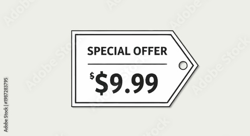Special Offer Price Tag with 9.99 Discount.