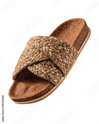 Natural Fibers Footwear Slide with Braided Design and Comfortable Structure