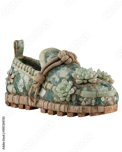 Unique Decorative Shoe with Succulents for Eco-Friendly Home Decor