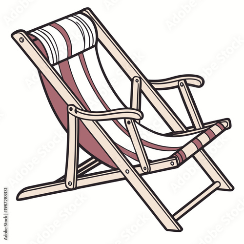 Sunset viewing chair isolated on white background vector illustration