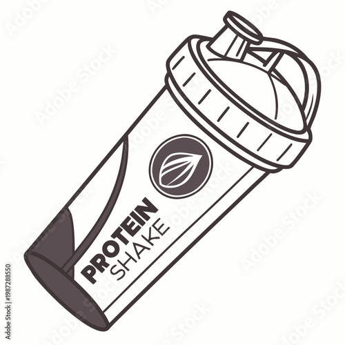 Protein shake bottle isolated on white background vector illustration