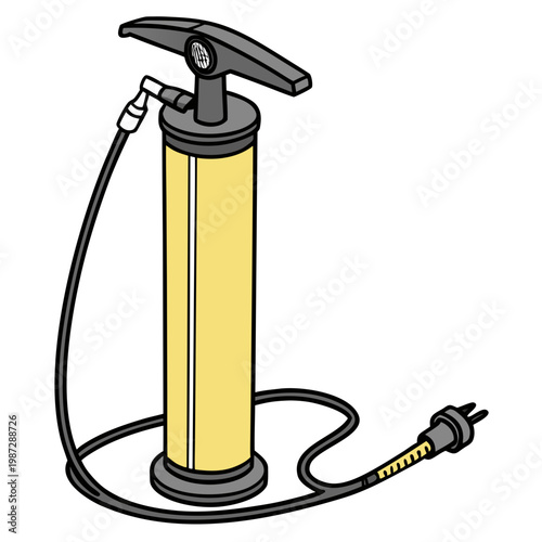 Inflatable pump isolated on white background vector illustration