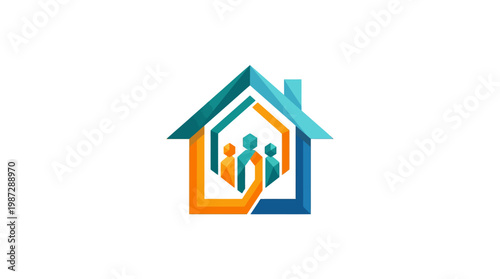 Family Home Logo with Gradient Colors