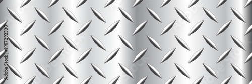 Metal flooring seamless pattern. Steel diamond plate