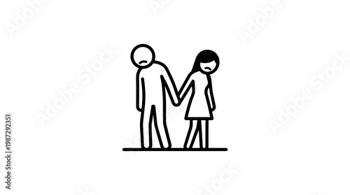 Sad Couple Holding Hands Symbolizing Difficult Times
