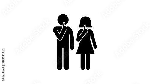 Silhouette Couple Requesting Silence