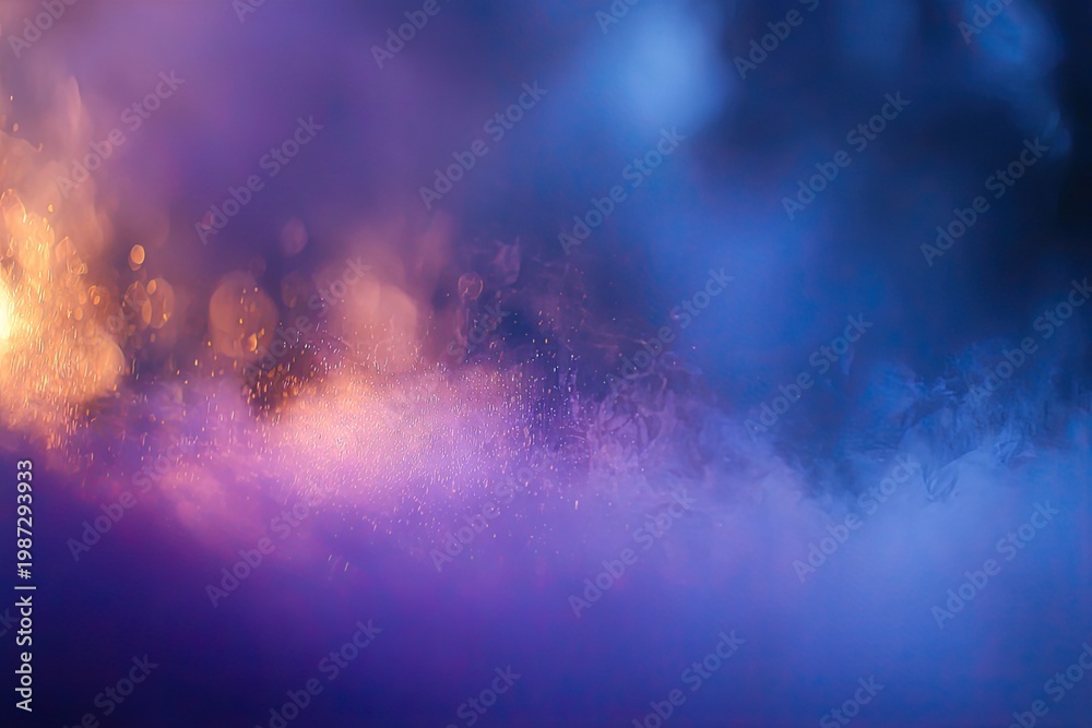 Fototapeta premium Swirling colorful mist with glowing particles and bokeh effects