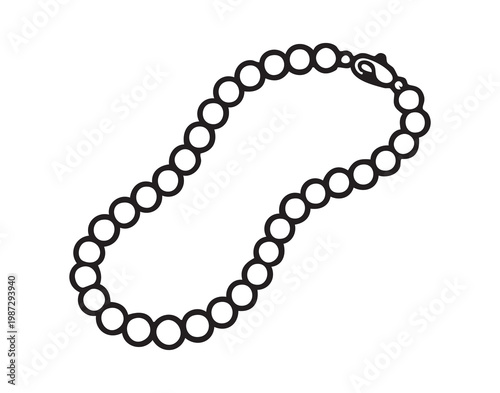 Beaded necklace on white background, classic pearl strand captured as minimalist studio still life, glossy luster and delicate clasp highlighted by soft directional lighting, evokes luxury gifting