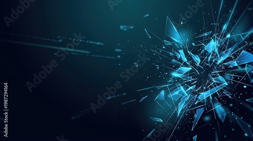 Abstract technology background futuristic digital network and data stream visual with glowing blue effects