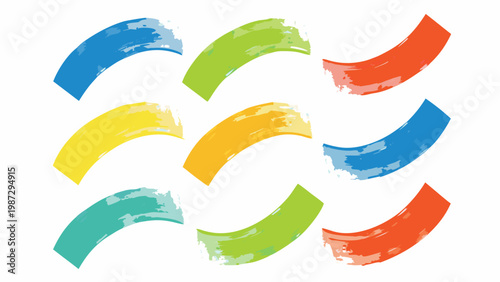 Colorful brushstrokes arranged in a circular overlapping pattern