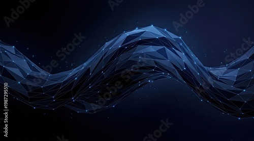 Futuristic technology landscape abstract digital art with blue hues and complex geometric shapes