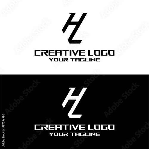 creative letter logo hl design vector