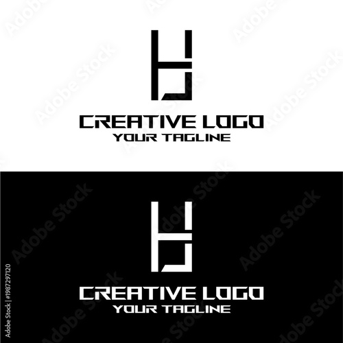creative letter logo hl design vector