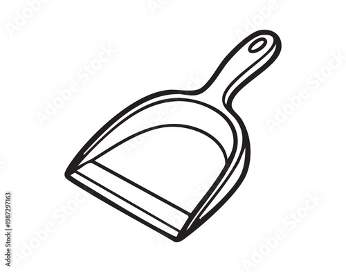 Cleaning tool ready. Dustpan suited for quick cleaning tasks. Efficient dustpan for sweeping and debris collection. Versatile dustpan with ergonomic handle ideal for household and cleaning duties